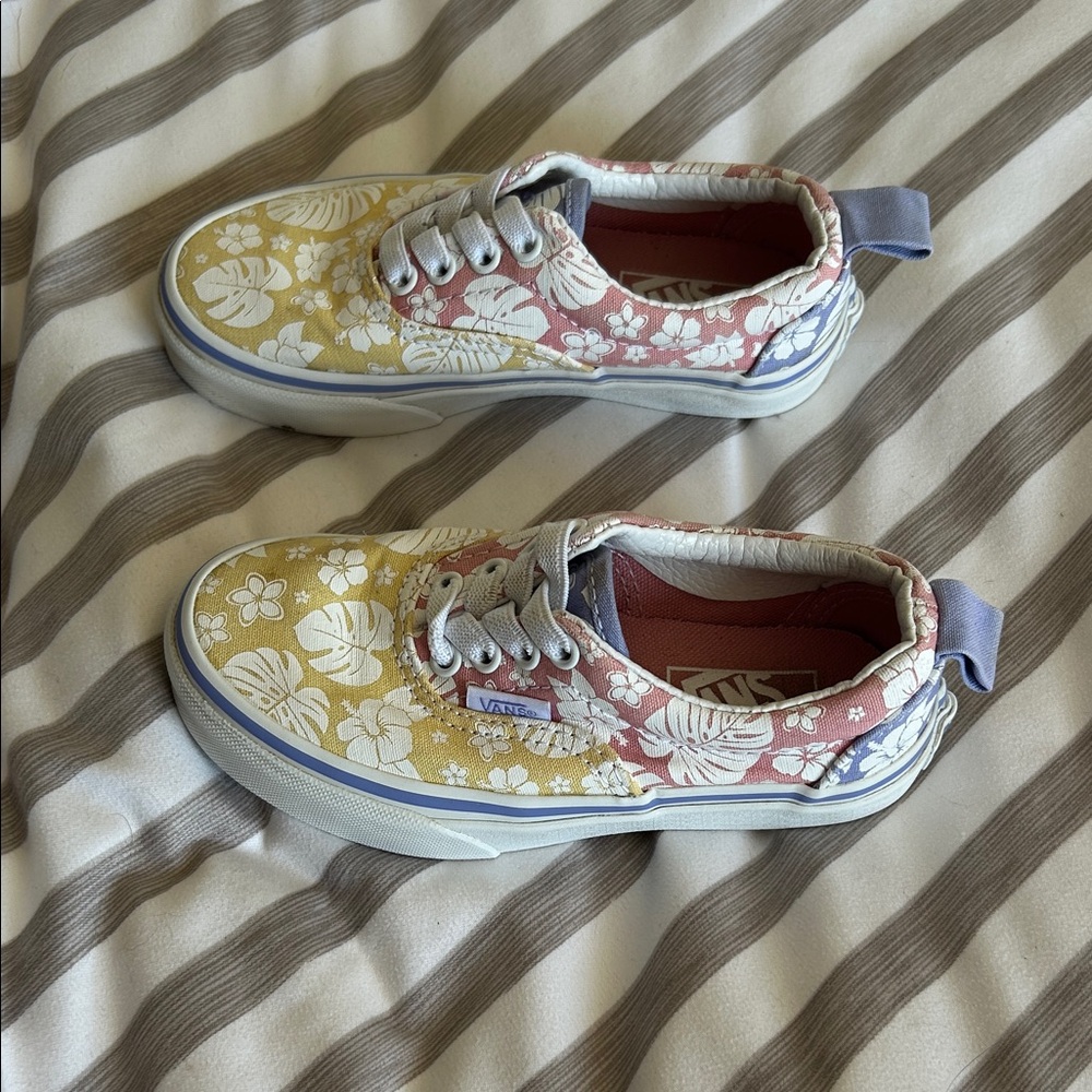 Vans Kids Floral Sneakers - Yellow and Pink - Picture 3 of 6